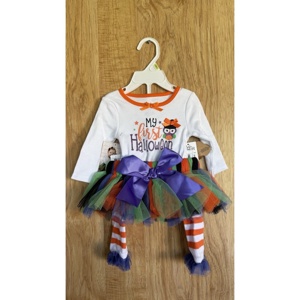 Baby Essentials Halloween First Halloween Tutu 4 Piece Outfit Size 3 Months NWT